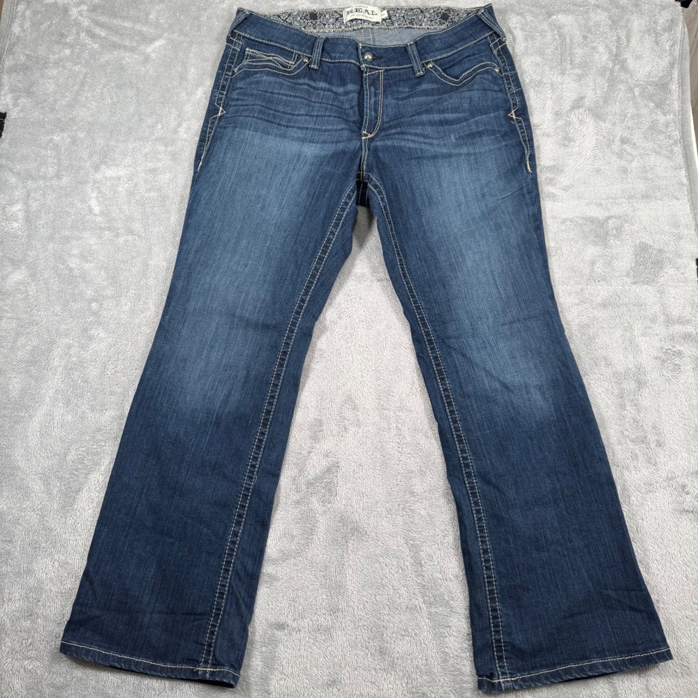 Ariat Jeans Women 34R Blue REAL Riding Spitfire Bootcut Mid Rise AW6804 Western